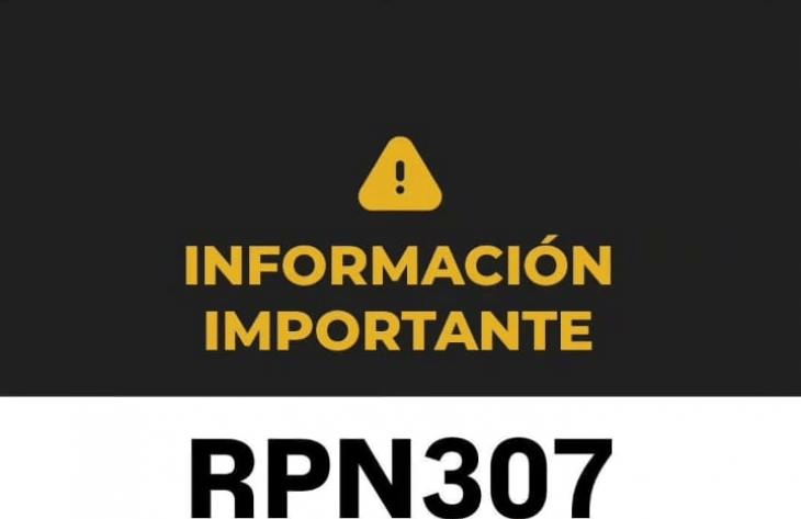 Corte preventivo en la Ruta 307 por mal tiempo