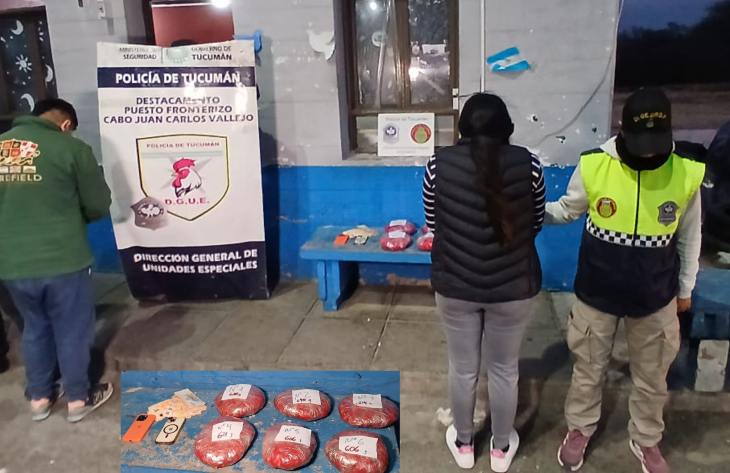 Secuestran seis “panes” de marihuana compactada