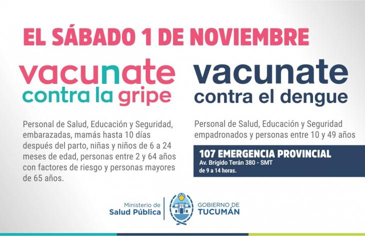 Salud refuerza la prevención con una jornada de vacunación contra la gripe y el dengue este sábado