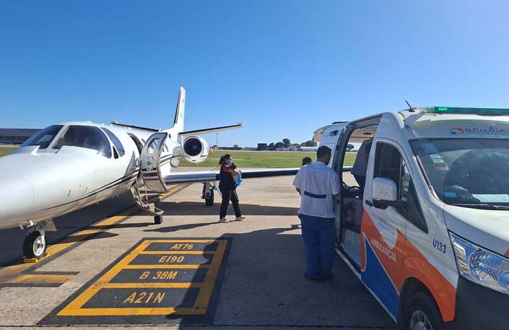 Se realizó con éxito un nuevo traslado sanitario de un paciente de 7 meses a Buenos Aires