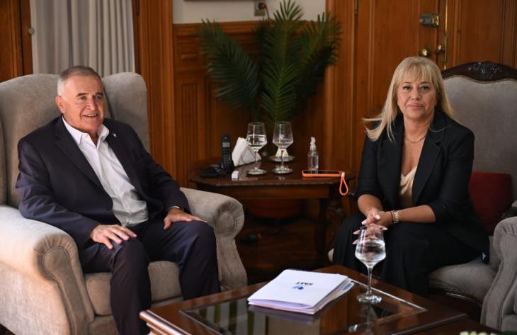 Jaldo y Chahla avanzaron en obras hídricas, transporte y analizaron el impacto de la coparticipación