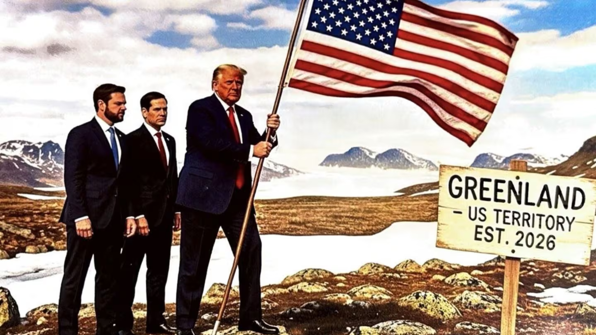 Antes de Davos, Trump reavivó la tensión internacional con una imagen creada por IA sobre Groenlandia