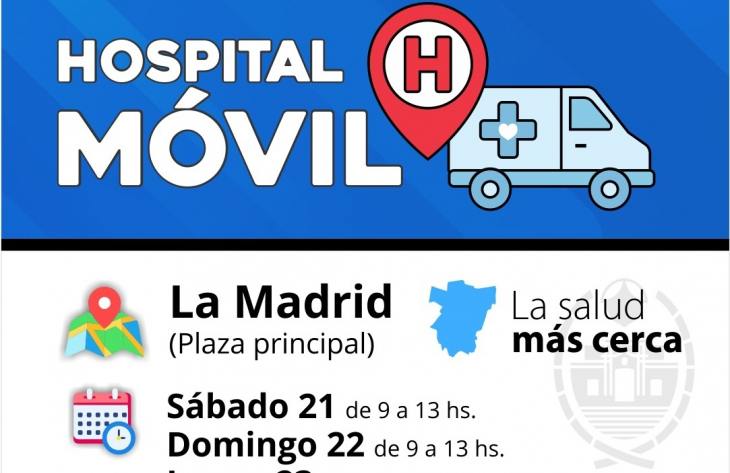 El hospital móvil continúa con atención médica en La Madrid este martes