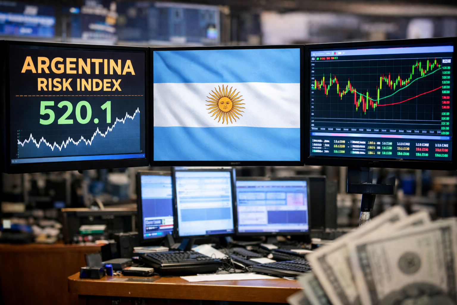 El riesgo país cae y mejora el escenario financiero para Argentina